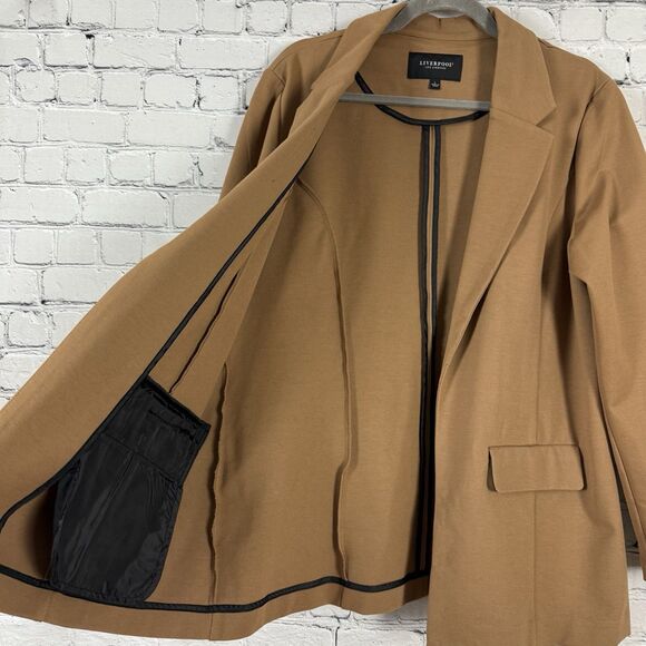 Liverpool Boyfriend Blazer with Princess Darts in Maple Brown Women Size Large L - Picture 7 of 10